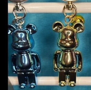 PRICE IS FOR ONE Metallic Bear Brick Type Keychain You Pick